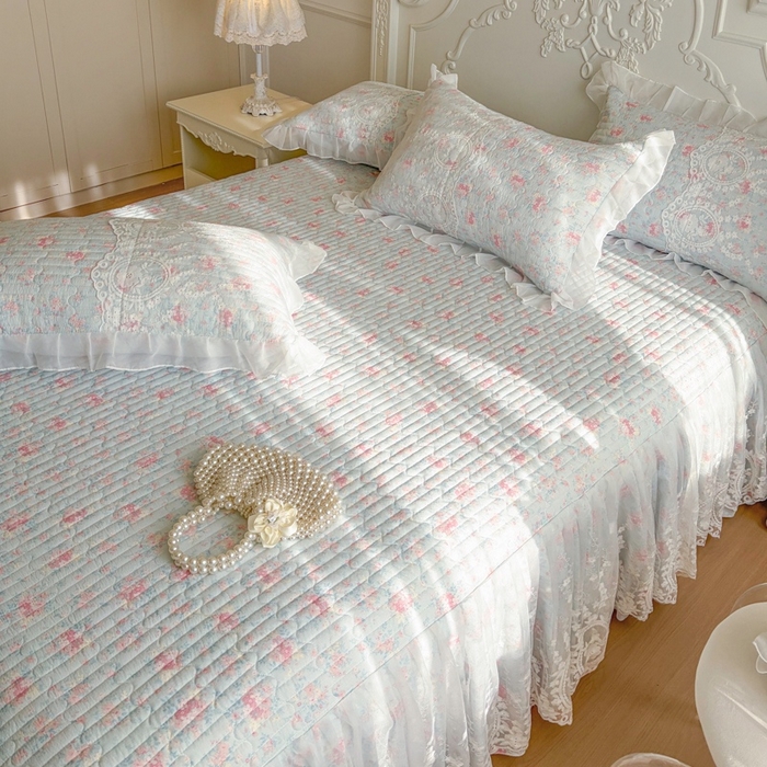 91家纺网 家纺一手货源 找家纺 恋尚 2026新款云感棉床笠式床裙（控价120元起） 迷雾清影