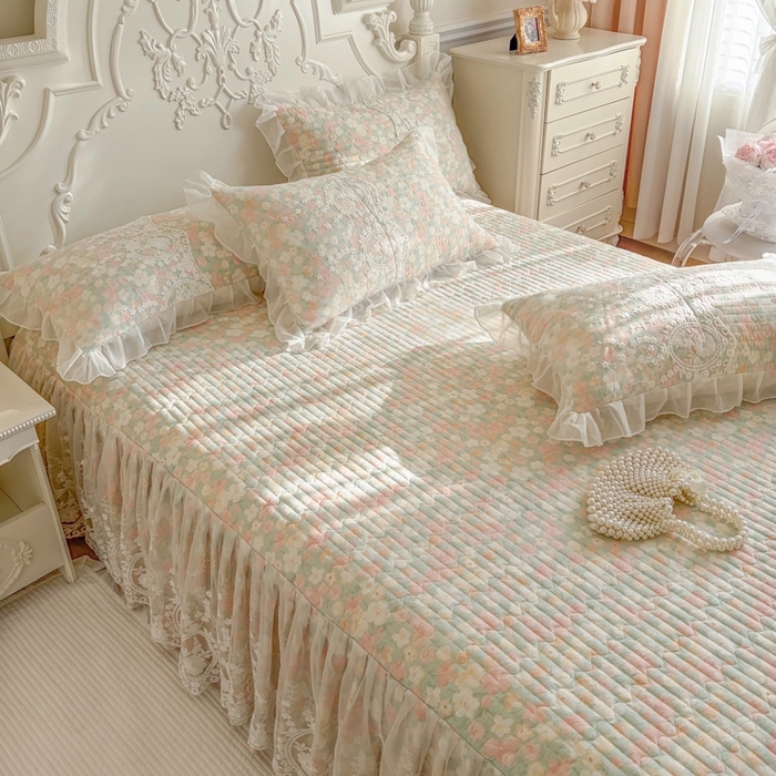 91家纺网 家纺一手货源 找家纺 恋尚 2026新款云感棉床笠式床裙（控价120元起） 雪妮