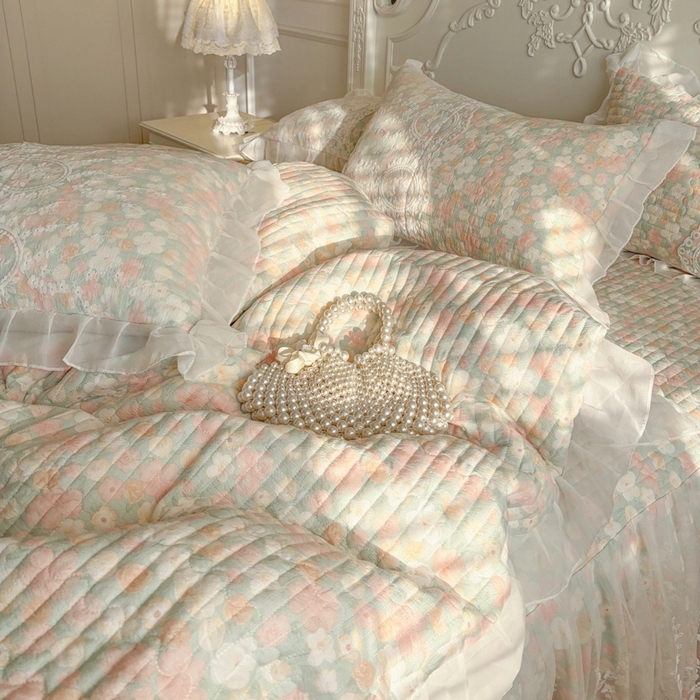 91家纺网 家纺一手货源 找家纺 恋尚 2026新款云感棉床笠式床裙（控价120元起） 雪妮