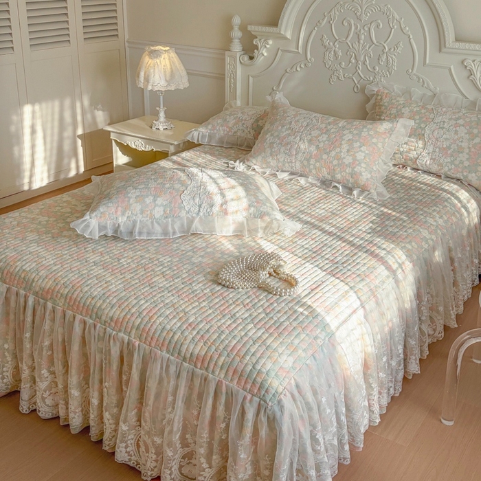 91家纺网 家纺一手货源 找家纺 恋尚 2026新款云感棉床笠式床裙（控价120元起） 雪妮