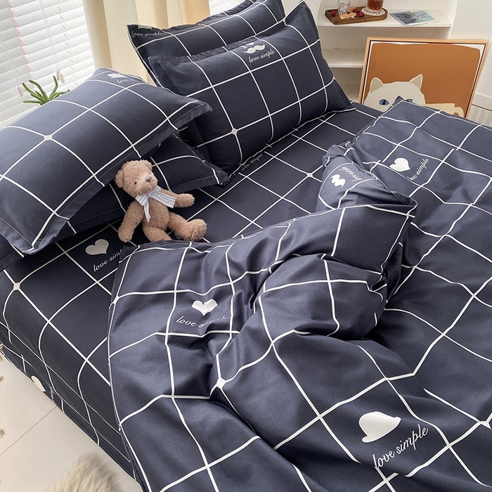 91家纺网 家纺一手货源 找家纺 友承家纺 2026新款床上用品磨毛水洗棉四件套被单被套学生宿舍单人三件套被罩单件四季通用 初遇