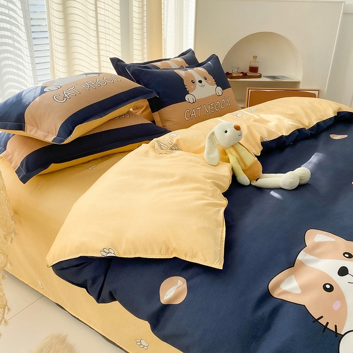 91家纺网 家纺一手货源 找家纺 友承家纺 2026新款床上用品磨毛水洗棉四件套被单被套学生宿舍单人三件套被罩单件四季通用 期待