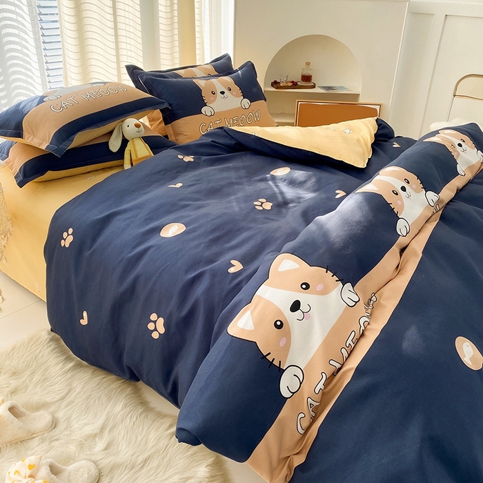 91家纺网 家纺一手货源 找家纺 友承家纺 2026新款床上用品磨毛水洗棉四件套被单被套学生宿舍单人三件套被罩单件四季通用 期待