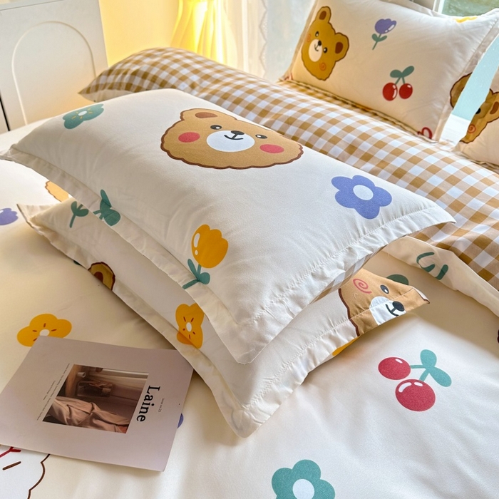 91家纺网 家纺一手货源 找家纺 友承家纺 2026新款床上用品磨毛水洗棉四件套被单被套学生宿舍单人三件套被罩单件四季通用 baby熊