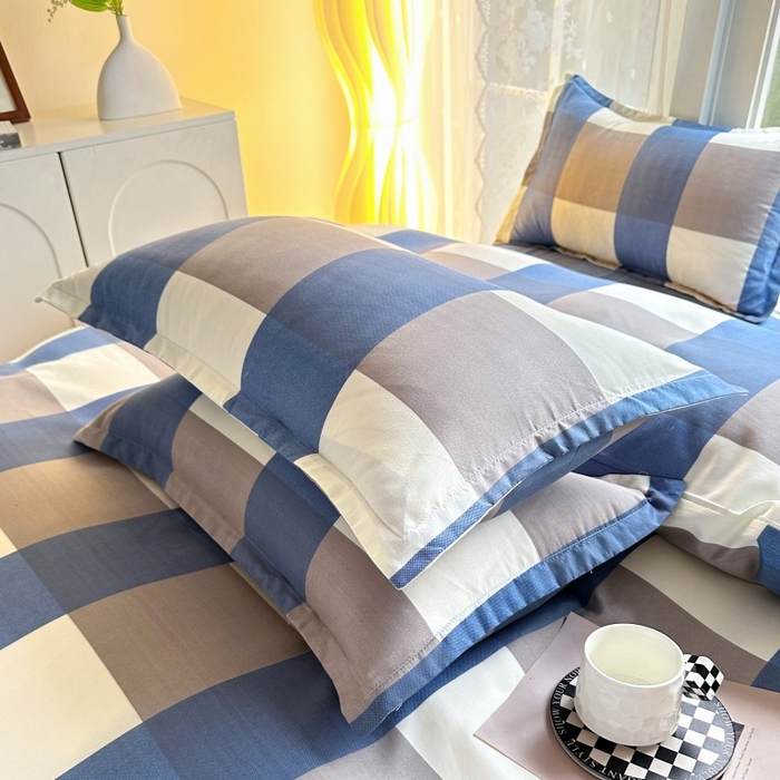 91家纺网 家纺一手货源 找家纺 友承家纺 2026新款床上用品磨毛水洗棉四件套被单被套学生宿舍单人三件套被罩单件四季通用 兰大格