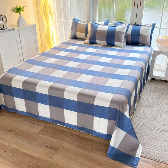 91家纺网 家纺一手货源 找家纺 友承家纺 2026新款床上用品磨毛水洗棉四件套被单被套学生宿舍单人三件套被罩单件四季通用 兰大格