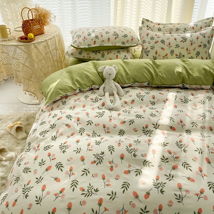 91家纺网 家纺一手货源 找家纺 友承家纺 2026新款床上用品磨毛水洗棉四件套被单被套学生宿舍单人三件套被罩单件四季通用 恋爱味道