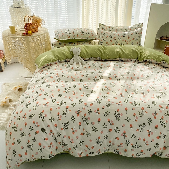 91家纺网 家纺一手货源 找家纺 友承家纺 2026新款床上用品磨毛水洗棉四件套被单被套学生宿舍单人三件套被罩单件四季通用 恋爱味道