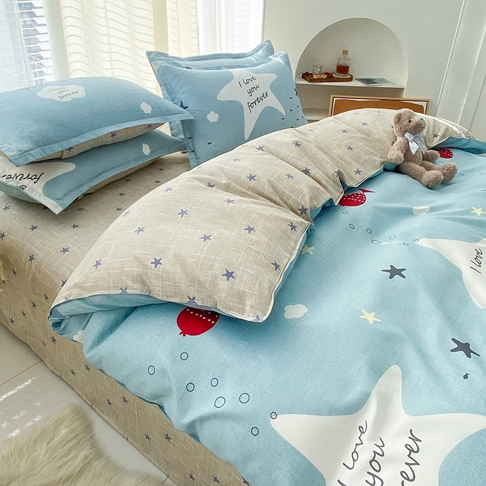 91家纺网 家纺一手货源 找家纺 友承家纺 2026新款床上用品磨毛水洗棉四件套被单被套学生宿舍单人三件套被罩单件四季通用 深海情缘