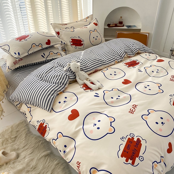 91家纺网 家纺一手货源 找家纺 友承家纺 2026新款床上用品磨毛水洗棉四件套被单被套学生宿舍单人三件套被罩单件四季通用 小可爱