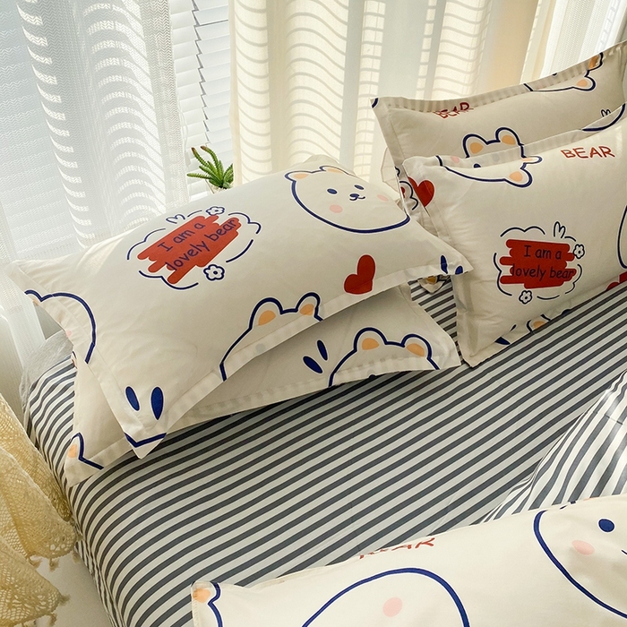 91家纺网 家纺一手货源 找家纺 友承家纺 2026新款床上用品磨毛水洗棉四件套被单被套学生宿舍单人三件套被罩单件四季通用 小可爱