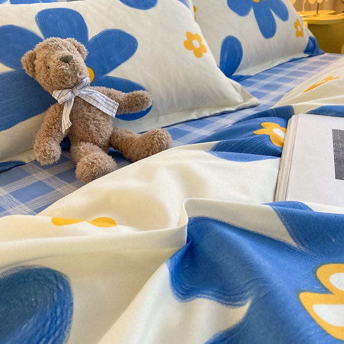 91家纺网 家纺一手货源 找家纺 友承家纺 2026新款床上用品磨毛水洗棉四件套被单被套学生宿舍单人三件套被罩单件四季通用 幸运花