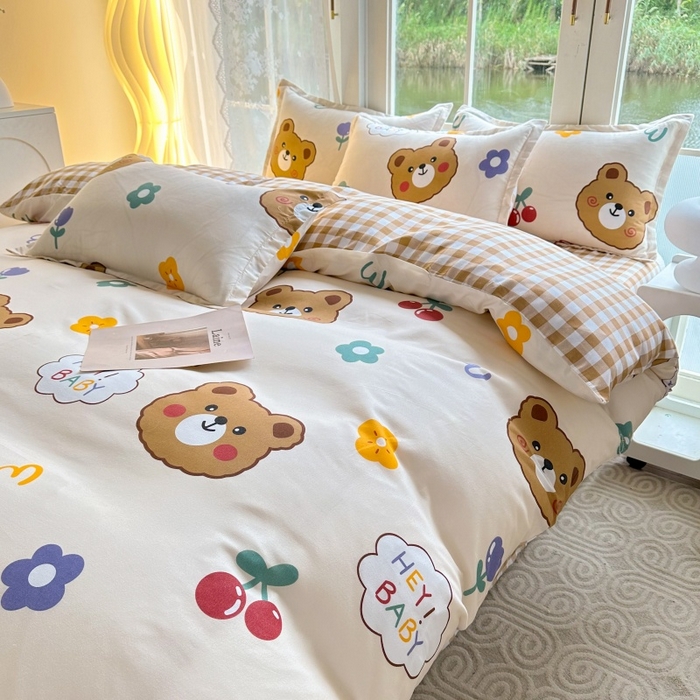 91家纺网 家纺一手货源 找家纺 （总）友承家纺 2026年新款床上用品学生宿舍套件亲肤磨毛单件被套150x180x220cm芦荟棉被罩200x230