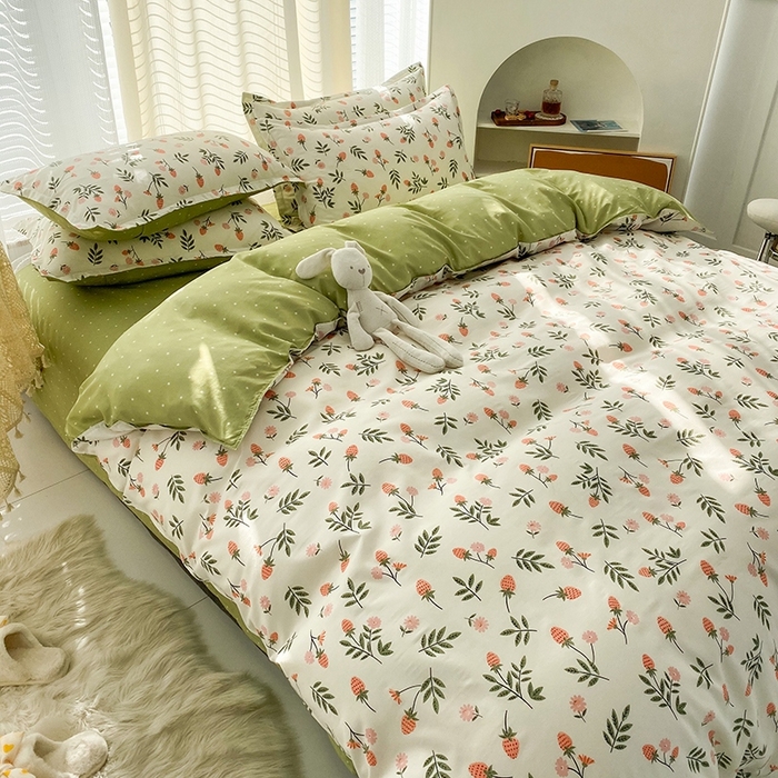 91家纺网 家纺一手货源 找家纺 友承家纺 2026年新款床上用品学生宿舍套件亲肤磨毛单件被套150x180x220cm芦荟棉被罩200x230 恋爱味道