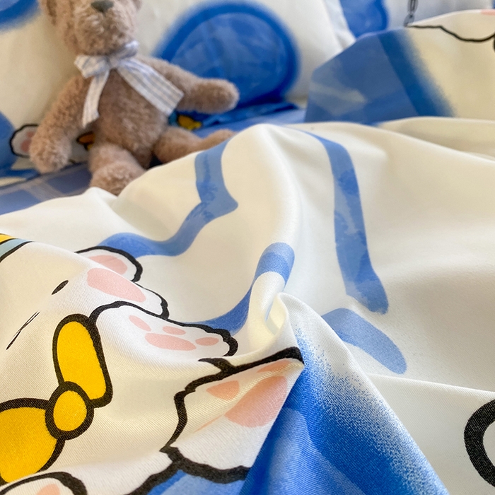 91家纺网 家纺一手货源 找家纺 友承家纺 2026年新款床上用品学生宿舍套件亲肤磨毛单件被套150x180x220cm芦荟棉被罩200x230 爱心小熊