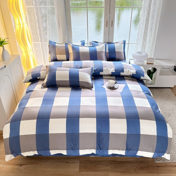 91家纺网 家纺一手货源 找家纺 友承家纺 2026年新款床上用品学生宿舍套件亲肤磨毛单件被套150x180x220cm芦荟棉被罩200x230 兰大格