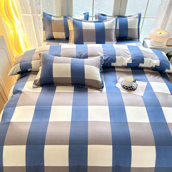 91家纺网 家纺一手货源 找家纺 友承家纺 2026年新款床上用品学生宿舍套件亲肤磨毛单件被套150x180x220cm芦荟棉被罩200x230 兰大格