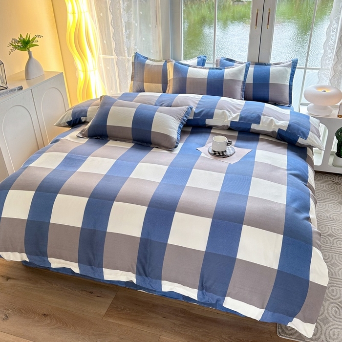 91家纺网 家纺一手货源 找家纺 友承家纺 2026年新款床上用品学生宿舍套件亲肤磨毛单件被套150x180x220cm芦荟棉被罩200x230 兰大格