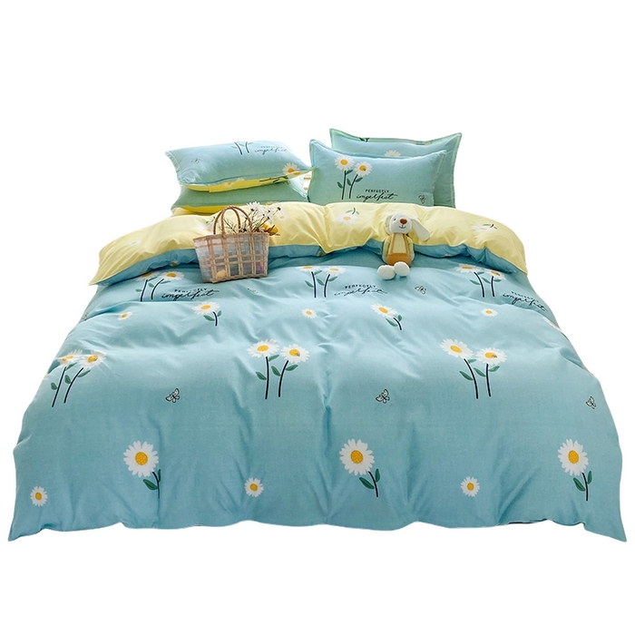 91家纺网 家纺一手货源 找家纺 友承家纺 2026年新款床上用品学生宿舍套件亲肤磨毛单件被套150x180x220cm芦荟棉被罩200x230 网红雏菊兰