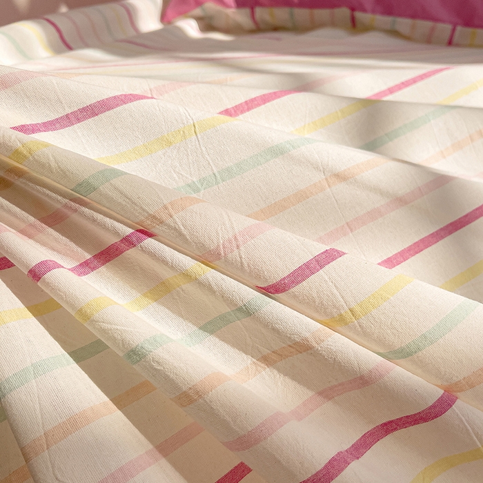 91家纺网 家纺一手货源 找家纺 炫拼家纺 2026新款多巴胺系列A类全棉40支水洗棉卡通毛巾绣四件套 多巴胺一彩色狗