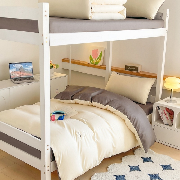 91家纺网 家纺一手货源 找家纺 友承家纺 拎包入住2026新款大学生宿舍床单人三件套床上用品被褥全套一整套被套被子四件套六件套床垫枕芯被芯棉被 米黄