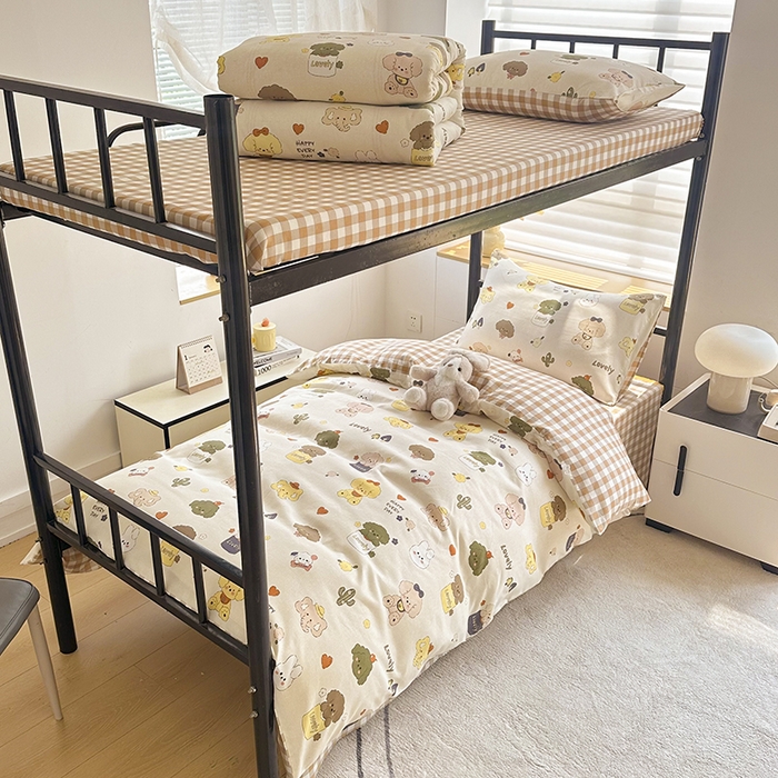 友承家纺 【拎包入住】2026新款大学生宿舍床单人三件套床上用品被褥全套一整套被套被子四件套六 卡通乐园