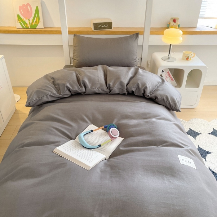 91家纺网 家纺一手货源 找家纺 友承家纺 拎包入住2026新款大学生宿舍床单人三件套床上用品被褥全套一整套被套被子四件套六件套床垫枕芯被芯棉被 浅灰