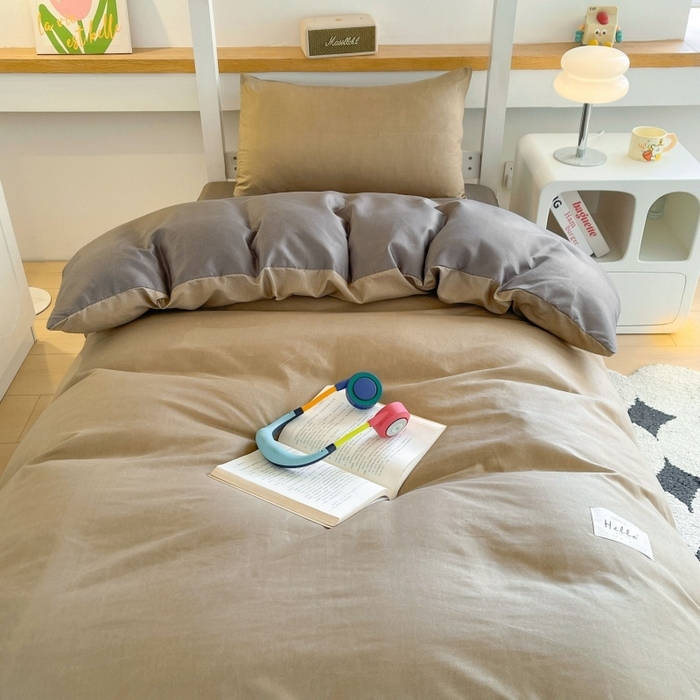 91家纺网 家纺一手货源 找家纺 友承家纺 拎包入住2026新款大学生宿舍床单人三件套床上用品被褥全套一整套被套被子四件套六件套床垫枕芯被芯棉被 浅咖