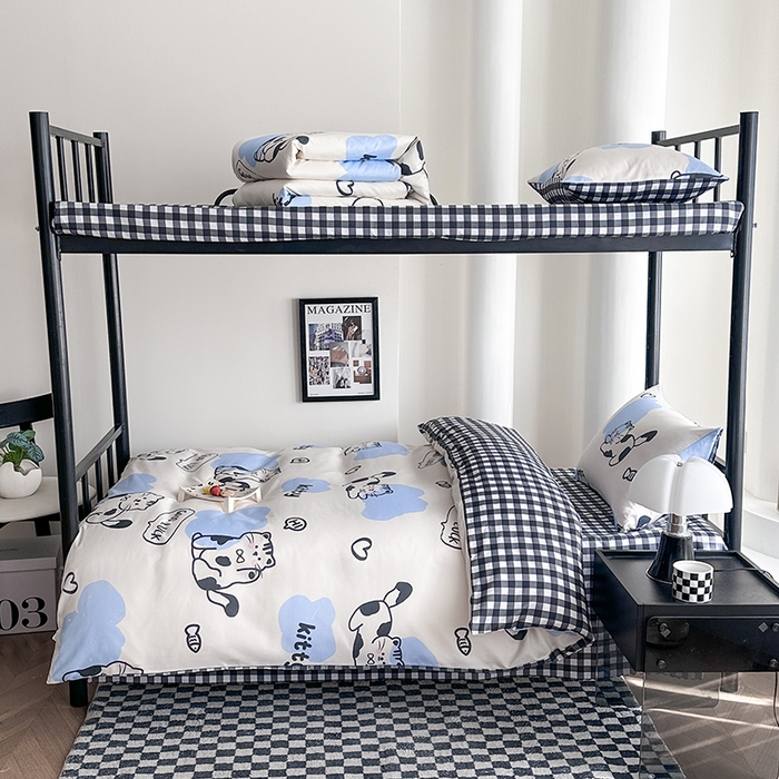 91家纺网 家纺一手货源 找家纺 友承家纺 【拎包入住】2026新款大学生宿舍床单人三件套床上用品被褥全套一整套被套被子四件套六 可爱猫