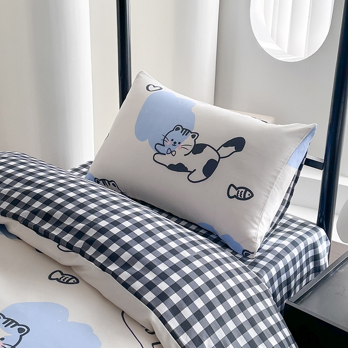 91家纺网 家纺一手货源 找家纺 友承家纺 【拎包入住】2026新款大学生宿舍床单人三件套床上用品被褥全套一整套被套被子四件套六 可爱猫