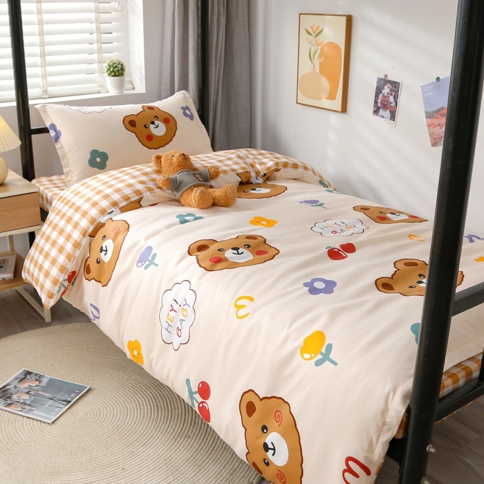 91家纺网 家纺一手货源 找家纺 友承家纺 【拎包入住】2026新款大学生宿舍床单人三件套床上用品被褥全套一整套被套被子四件套六 baby熊