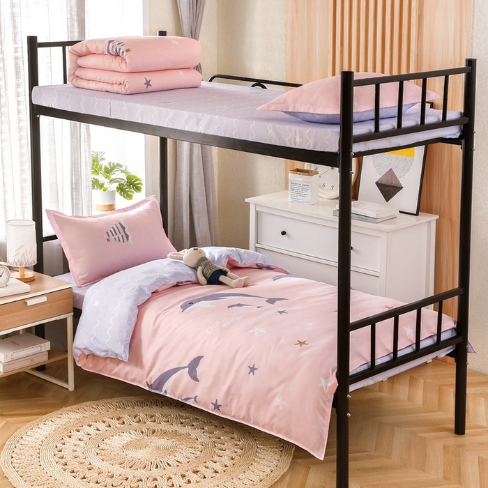 友承家纺 【拎包入住】2026新款大学生宿舍床单人三件套床上用品被褥全套一整套被套被子四件套六 海豚湾