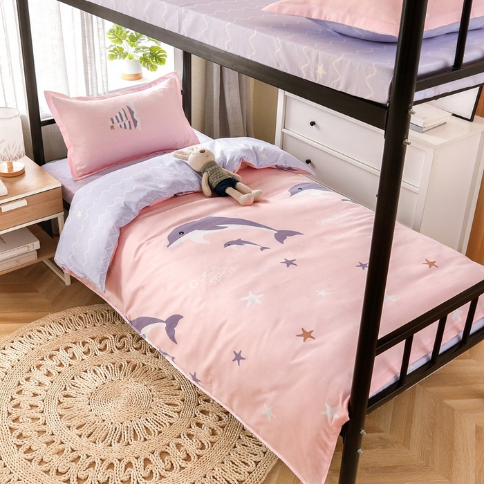 91家纺网 家纺一手货源 找家纺 友承家纺 【拎包入住】2026新款大学生宿舍床单人三件套床上用品被褥全套一整套被套被子四件套六 海豚湾