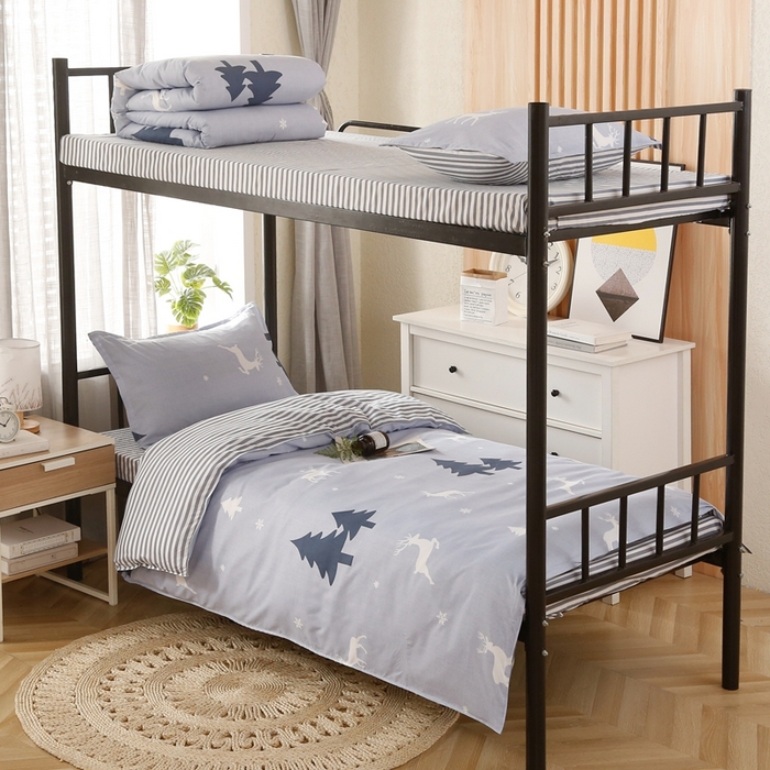 友承家纺 【拎包入住】2026新款大学生宿舍床单人三件套床上用品被褥全套一整套被套被子四件套六 吉祥鹿兰