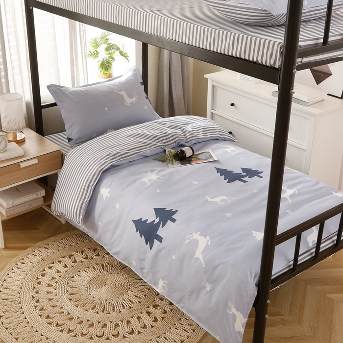 91家纺网 家纺一手货源 找家纺 友承家纺 【拎包入住】2026新款大学生宿舍床单人三件套床上用品被褥全套一整套被套被子四件套六 吉祥鹿兰