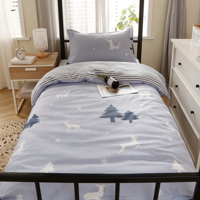 91家纺网 家纺一手货源 找家纺 友承家纺 【拎包入住】2026新款大学生宿舍床单人三件套床上用品被褥全套一整套被套被子四件套六 吉祥鹿兰