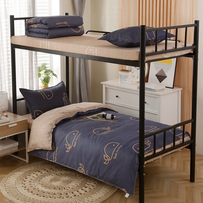 友承家纺 【拎包入住】2026新款大学生宿舍床单人三件套床上用品被褥全套一整套被套被子四件套六 鲸鱼