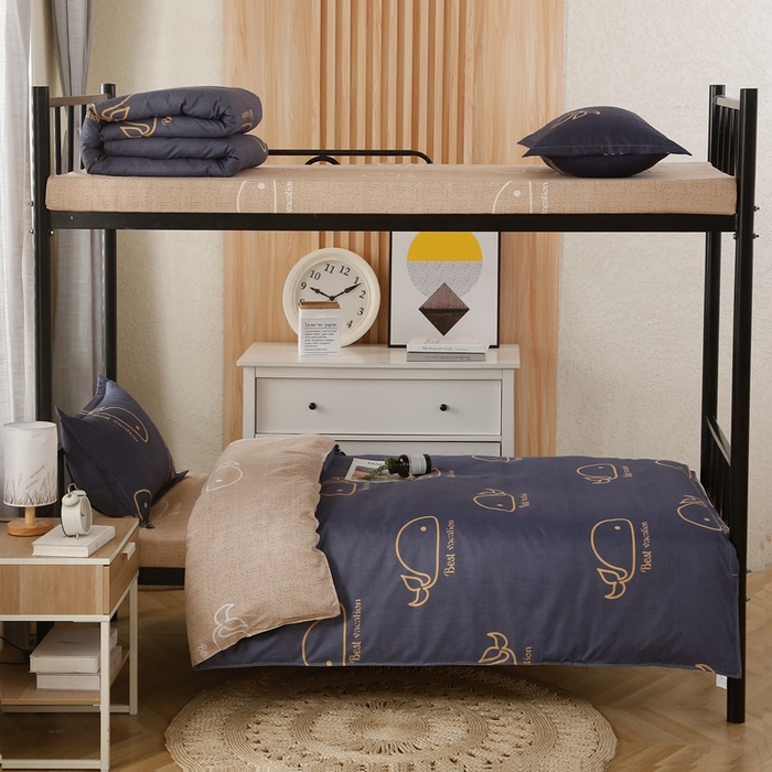 91家纺网 家纺一手货源 找家纺 友承家纺 【拎包入住】2026新款大学生宿舍床单人三件套床上用品被褥全套一整套被套被子四件套六 鲸鱼