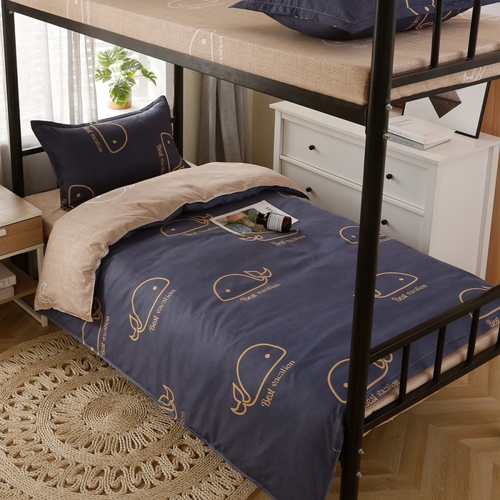 91家纺网 家纺一手货源 找家纺 友承家纺 【拎包入住】2026新款大学生宿舍床单人三件套床上用品被褥全套一整套被套被子四件套六 鲸鱼