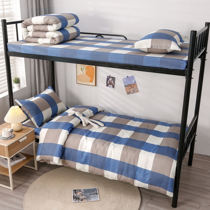 91家纺网 家纺一手货源 找家纺 友承家纺 【拎包入住】2026新款大学生宿舍床单人三件套床上用品被褥全套一整套被套被子四件套六 兰大格