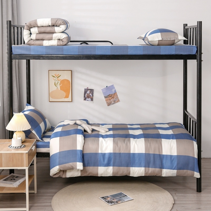 91家纺网 家纺一手货源 找家纺 友承家纺 【拎包入住】2026新款大学生宿舍床单人三件套床上用品被褥全套一整套被套被子四件套六 兰大格