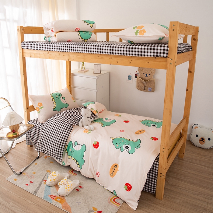 91家纺网 家纺一手货源 找家纺 友承家纺 【拎包入住】2026新款大学生宿舍床单人三件套床上用品被褥全套一整套被套被子四件套六 小恐龙