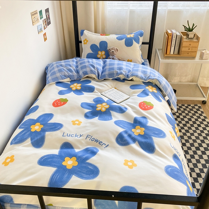 91家纺网 家纺一手货源 找家纺 友承家纺 【拎包入住】2026新款大学生宿舍床单人三件套床上用品被褥全套一整套被套被子四件套六 幸运花