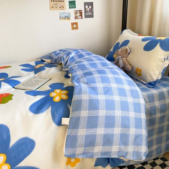 91家纺网 家纺一手货源 找家纺 友承家纺 【拎包入住】2026新款大学生宿舍床单人三件套床上用品被褥全套一整套被套被子四件套六 幸运花