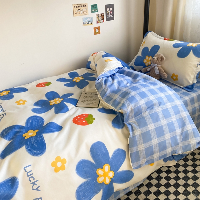91家纺网 家纺一手货源 找家纺 友承家纺 【拎包入住】2026新款大学生宿舍床单人三件套床上用品被褥全套一整套被套被子四件套六 幸运花