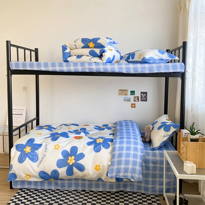 91家纺网 家纺一手货源 找家纺 友承家纺 【拎包入住】2026新款大学生宿舍床单人三件套床上用品被褥全套一整套被套被子四件套六 幸运花