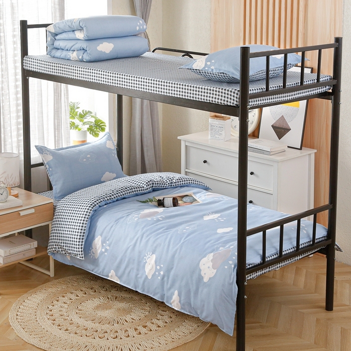 友承家纺 【拎包入住】2026新款大学生宿舍床单人三件套床上用品被褥全套一整套被套被子四件套六 云朵