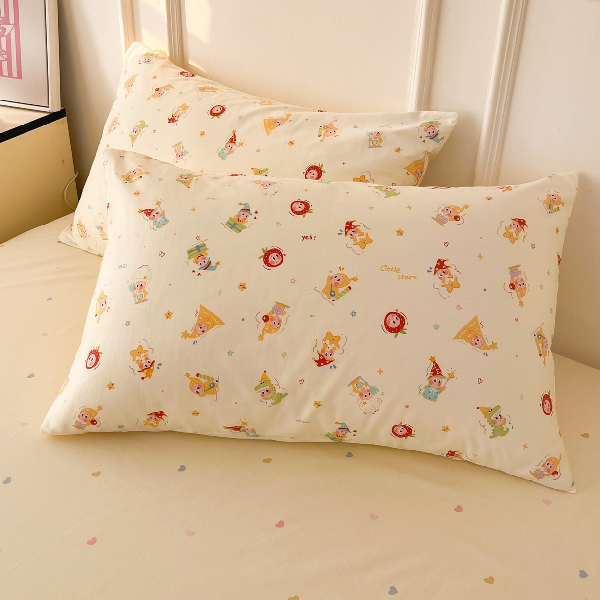 西引力 2026新款40支全棉斜纹印花单枕套 星星魔法