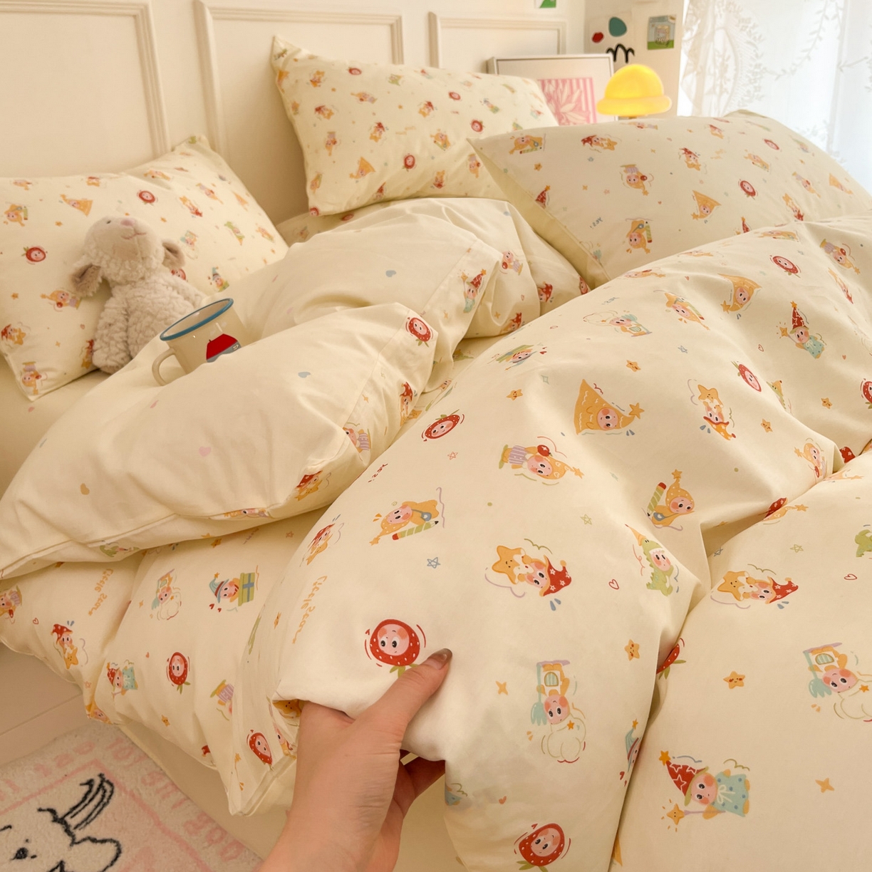 91家纺网 家纺一手货源 找家纺 西引力 2026新款40支全棉斜纹印花单枕套 星星魔法