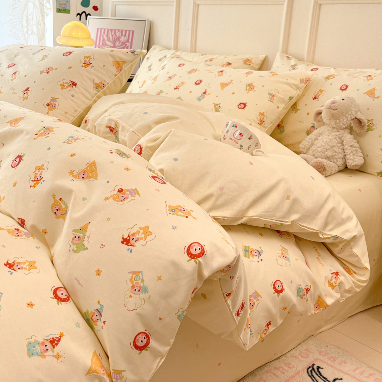 91家纺网 家纺一手货源 找家纺 西引力 2026新款40支全棉斜纹印花单枕套 星星魔法